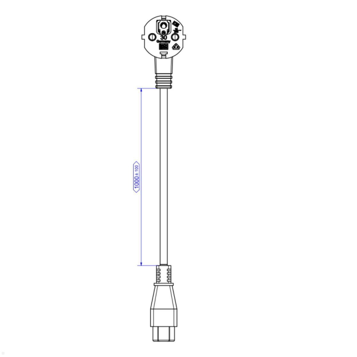  Bachmann Anschlusskabel IEC C5 Buchse auf CEE7-7 Stecker (304.1054), Skizze