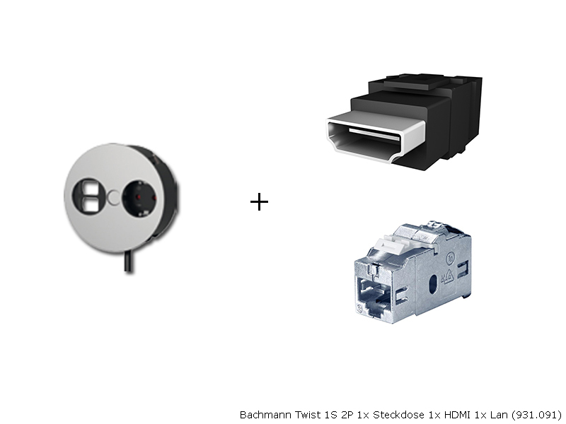 Bachmann Twist 1S 2P 1x Schuko 1x HDMI 1x LAN 931.091