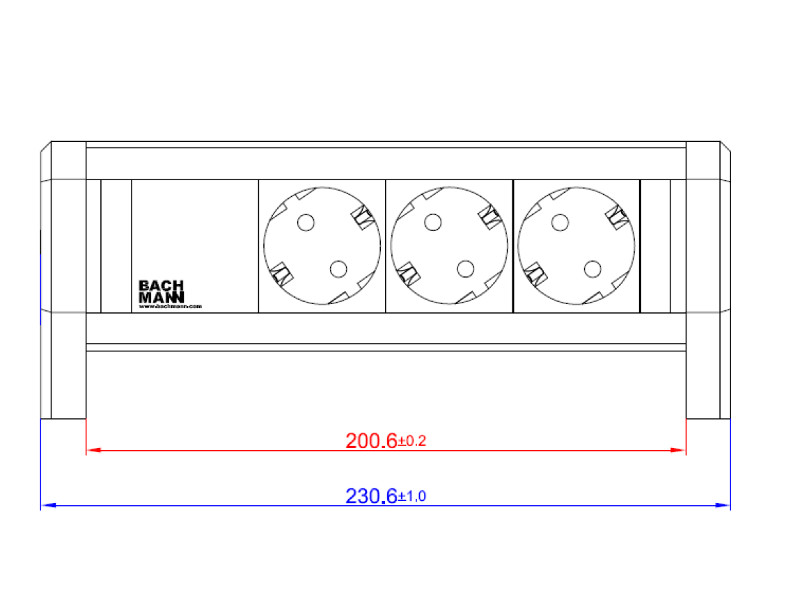 Bachmann DESK 1 Steckdose 339.1002 Länge