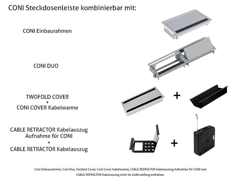 Bachmann CONI Steckdoseneinheit 3-fach Steckdose (333.1007) Kombinationsmöglichkeiten