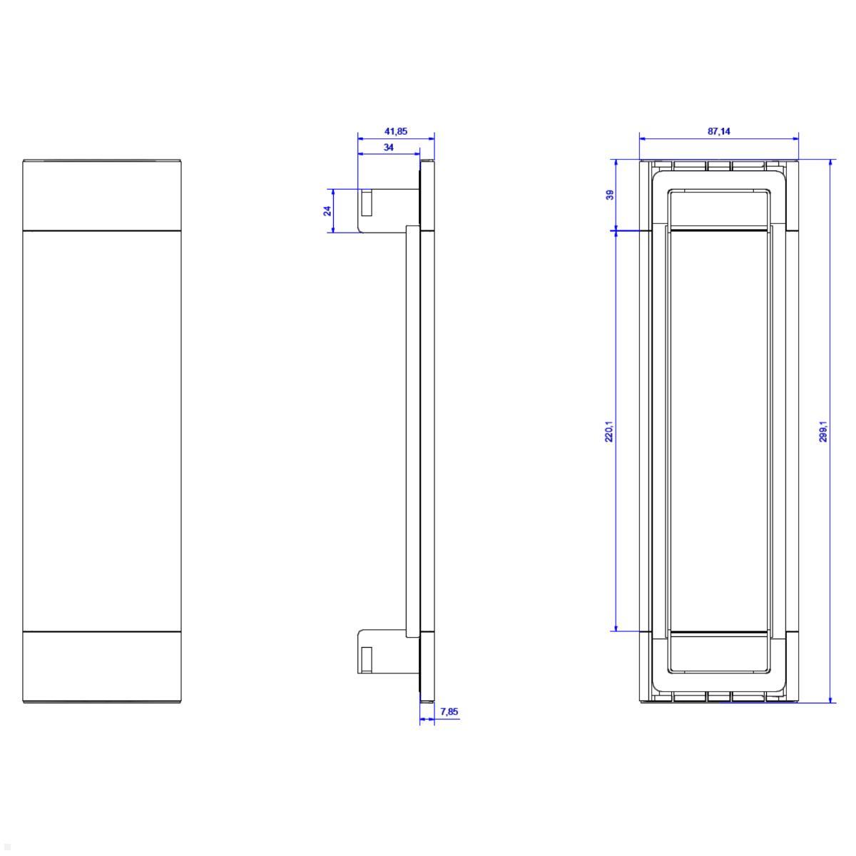 Bachmann Power Frame Cover 4-fach, schwarz (915.028), technische Zeichnung