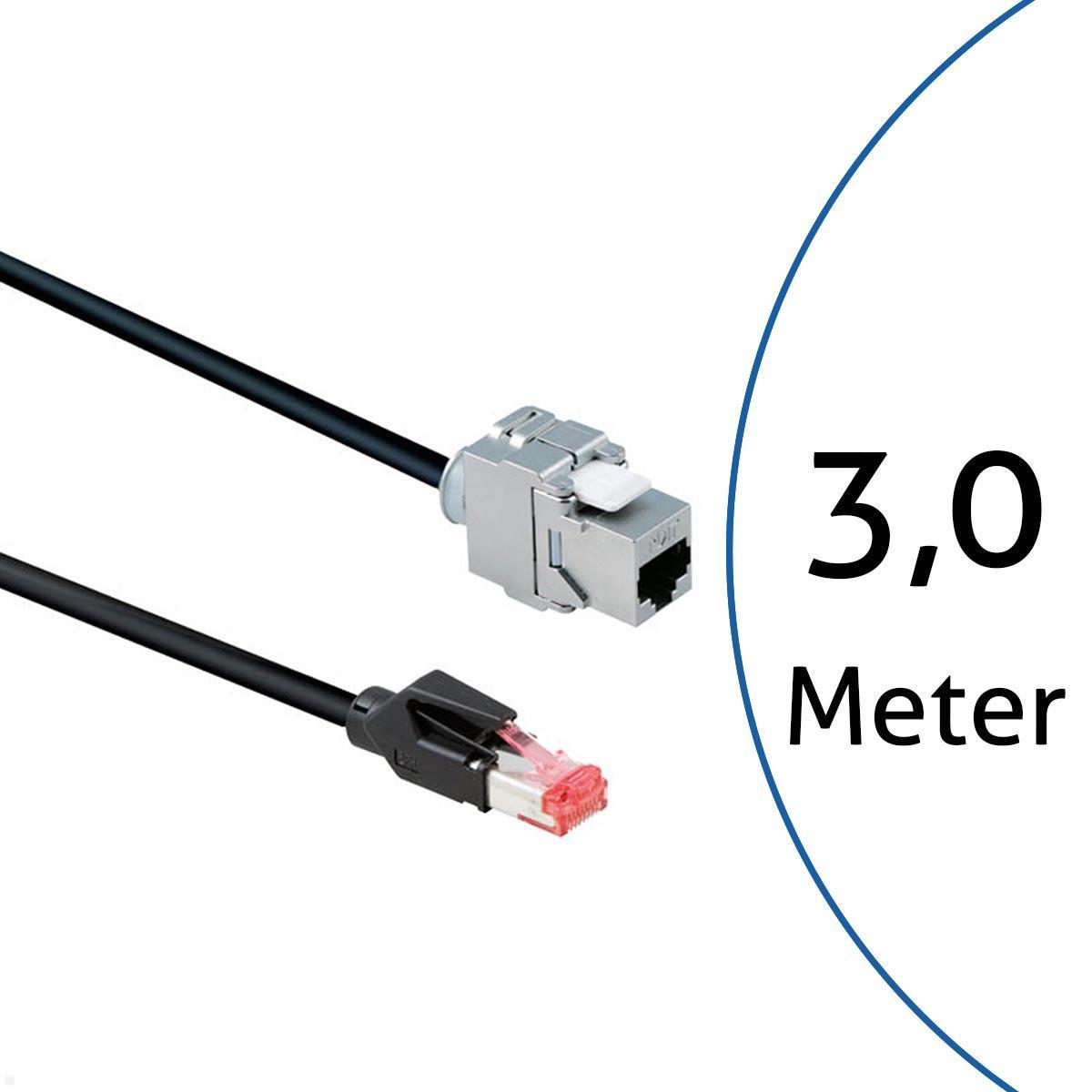 Bachmann Keystone CAT6a RJ45 Modul Patchkabel 3m Buchse/Stecker (918.033)