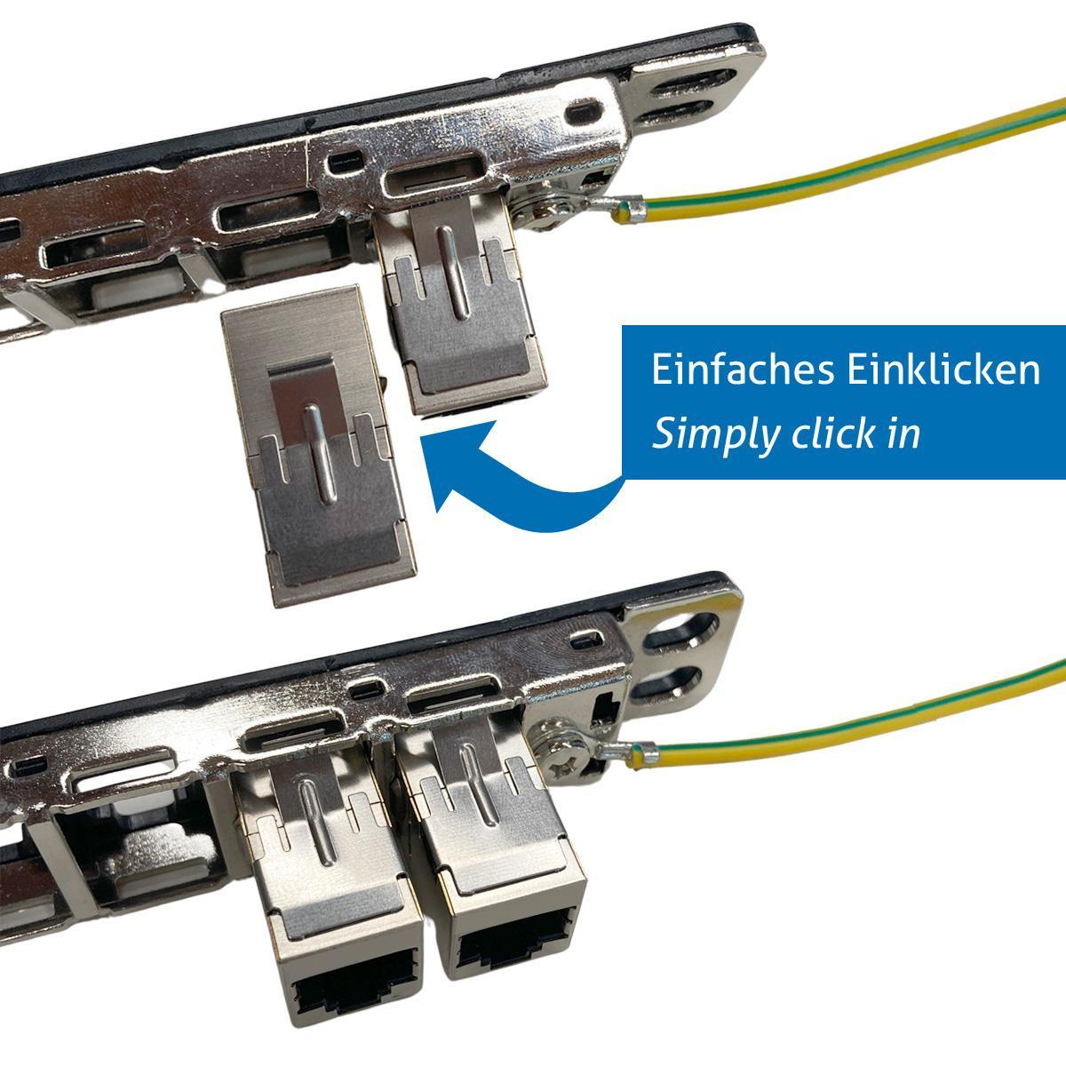 TecLines TKM015 Keystone Modul LAN CAT 7 RJ45 Buchse/Buchse, Anwendung Patch-Panel