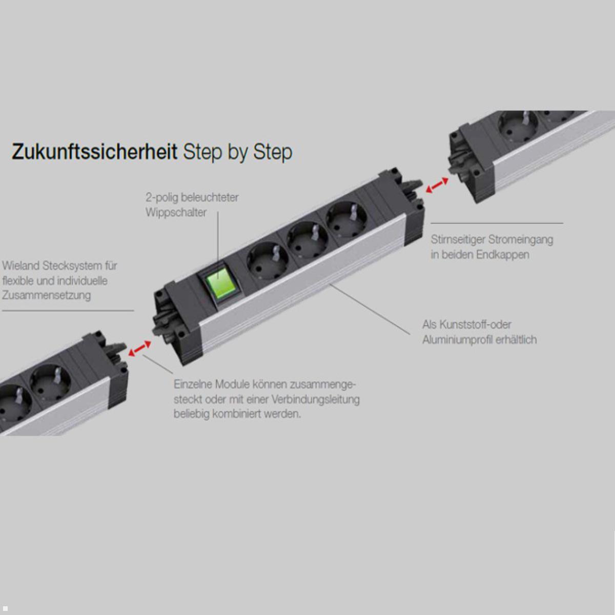 Bachmann STEP BASE 5-fach Steckdosenleiste mit GST18 (906.18821), Funktionen