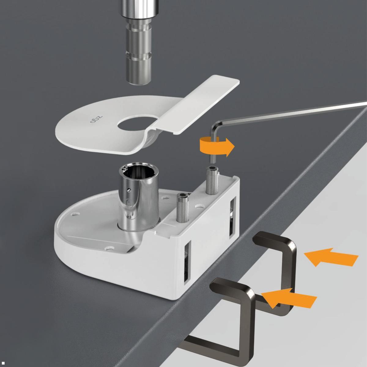 Bachmann ZG1 Monitorhalterung mit Tischklemme 17-34 Zoll, weiß, Tischklemme